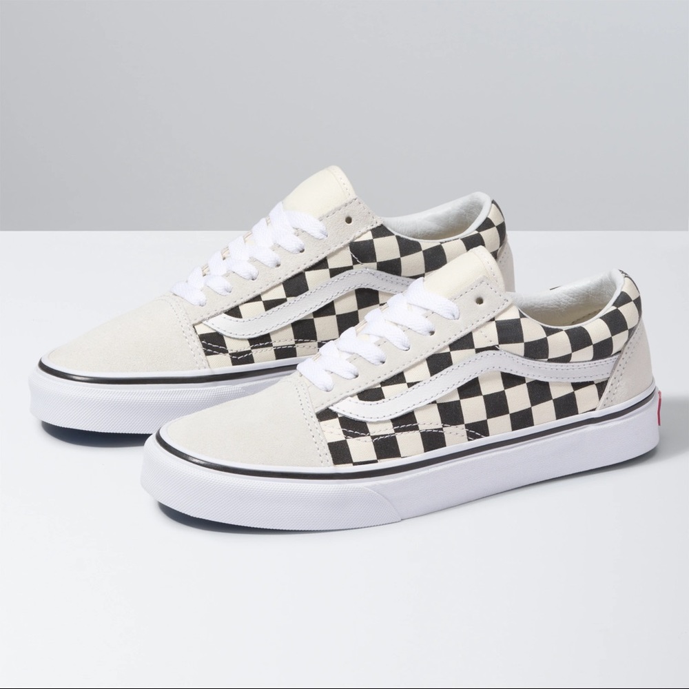 Vans Old Skool White and Black Checkerboard